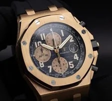 Audemars Piguet — Audemars Piguet Royal Oak Offshore Rose Gold Chronograph Date Black Dial Rubber — Watch — resale