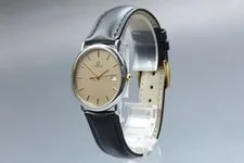 1980s Omega de Ville Quartz Date Gold Ref.196.0317.1 2