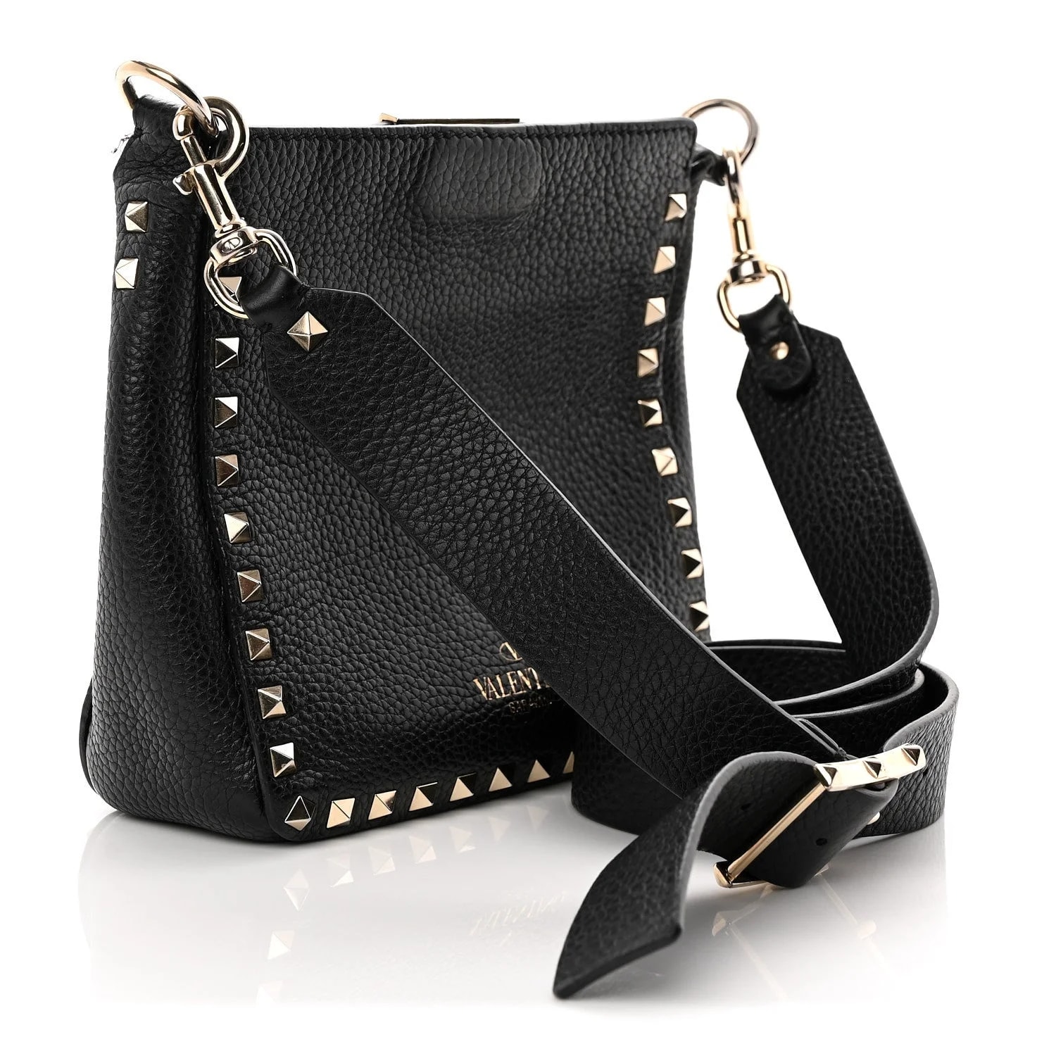 Pebbled Mini Rockstud Flip-Lock Messenger 3