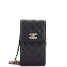Chanel — Chanel Embellished CC Flap Phone Holder Crossbody Quilted — Handbag — resale