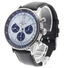 Breitling Navitimer B01 Chronograph 43mm SS Ice Blue Leather Date #C021 2