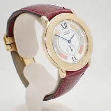 Cartier Must Ronde Vermeil GP Leather Belt Small Seconds Quartz *1810 4