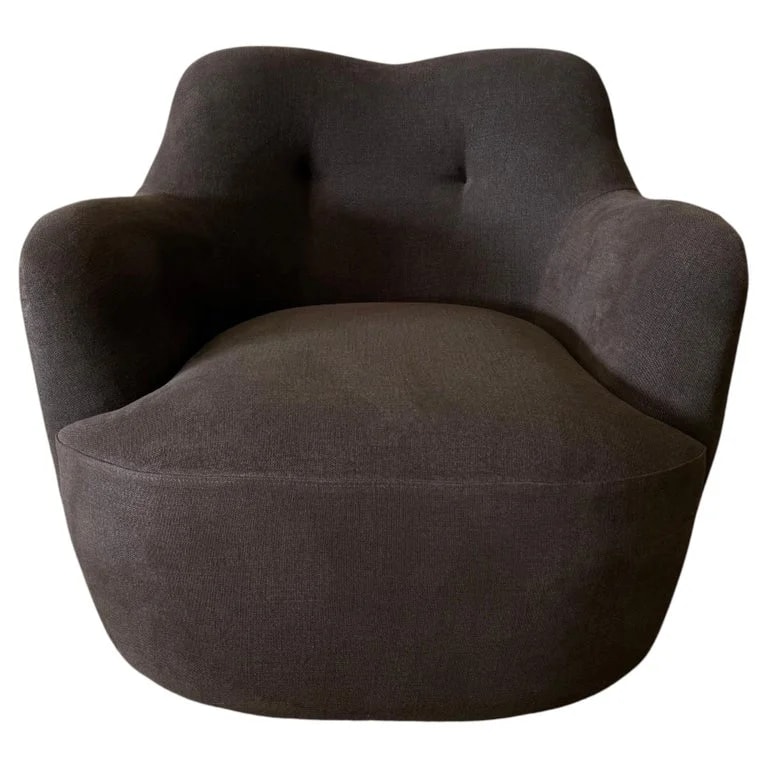 Bloom Home Inc — Mid-Century Swivel Lounge – Cafe Noir Linen — Furniture — resale