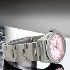 Rolex Oyster Perpetual 31mm 1ct Diamonds Pink Dial Steel Automatic 4
