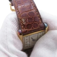 Cartier Quartz Tank Must W1002653 SV925 / Leather 30mm Ivory Dial #TZW416 4