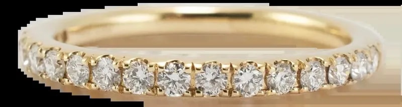 14k Yellow Gold 0.34ct Round Brilliant Lab Grown Diamond Half Eternity Band — Jewelry — resale