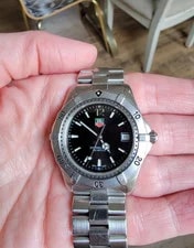 TAG Heuer WK1110.BA0317 2000 Series Professional Quartz Black 8" 9" 2