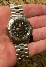 TAG Heuer WK1110.BA0317 2000 Series Professional Quartz Black 8" 9" 3