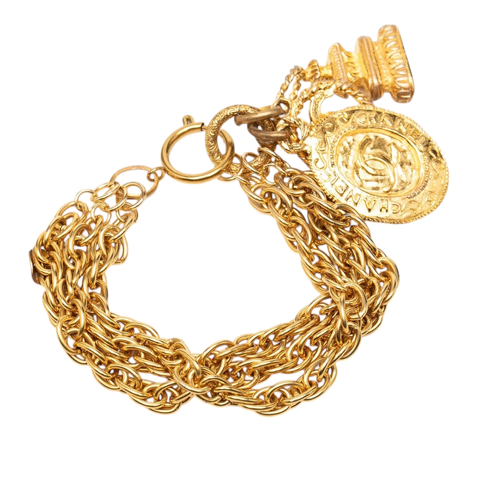 CC Triple Chain Logo Charm 2