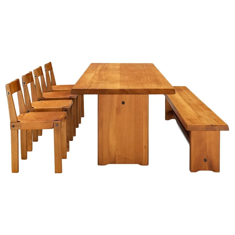 Pierre Chapo — Pierre Chapo Dining Set With T14D , S14B and S24 — Furniture — resale