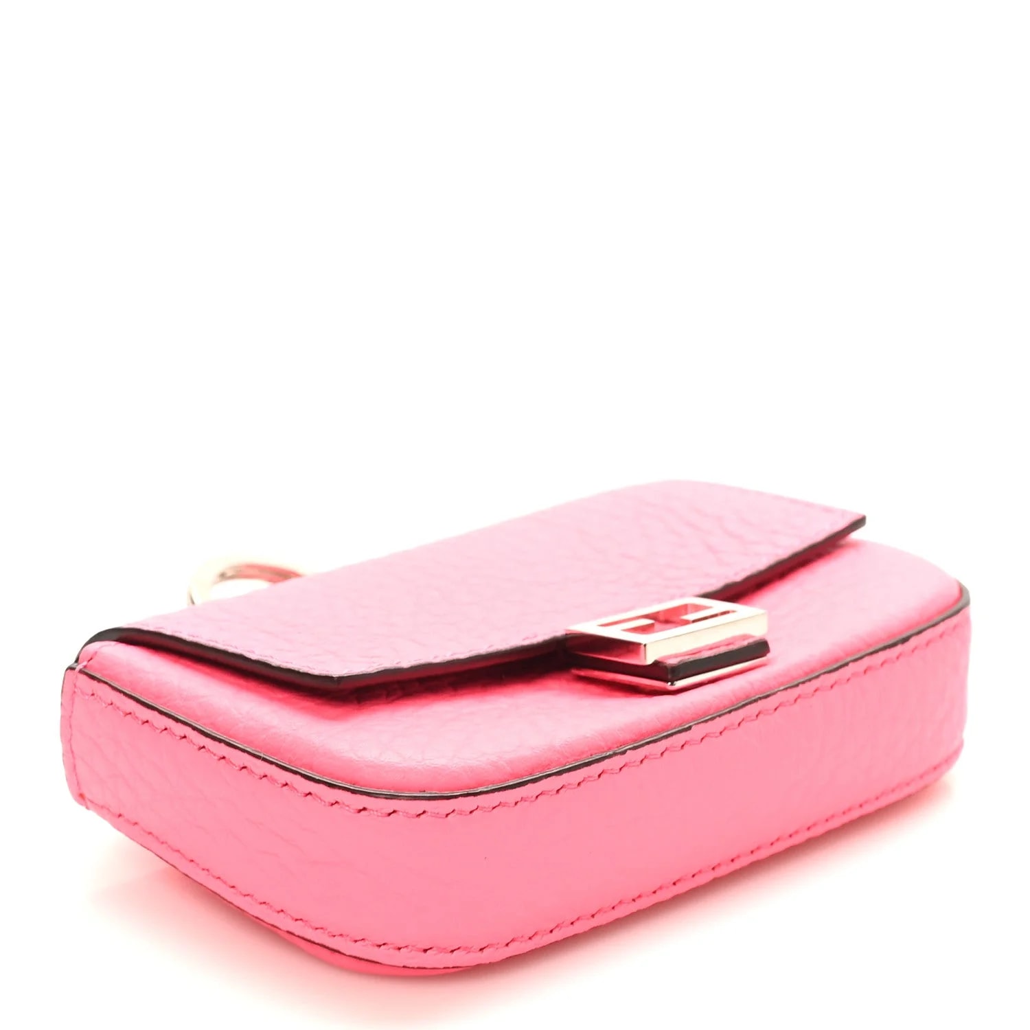 Cuoio Romano Micro Baguette Charm Rosa Fluo 4