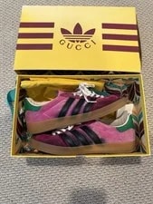 Gucci x Adidas — Gucci X Adidas Gazelle Men’s Low Top Suede Lace-Up Sneakers Pink/Purple — Sneaker — resale