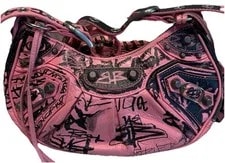 Balenciaga — Authentic Balenciaga Cagole Distressed Graffiti Print — Handbag — resale
