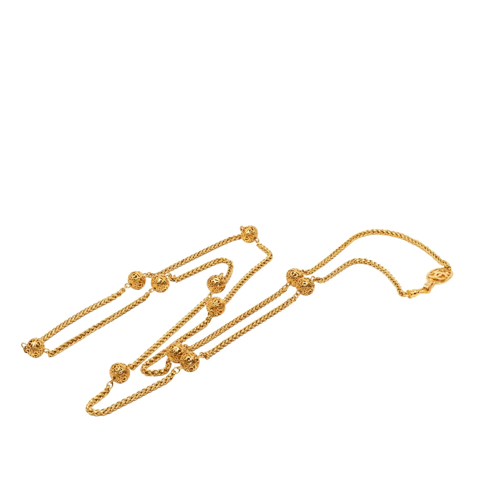 Chanel — CC Filigree Balls Chain Long — Jewelry — resale