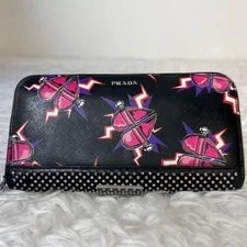 Prada Frankenstein Studded Wallet Long Zip-Around 2