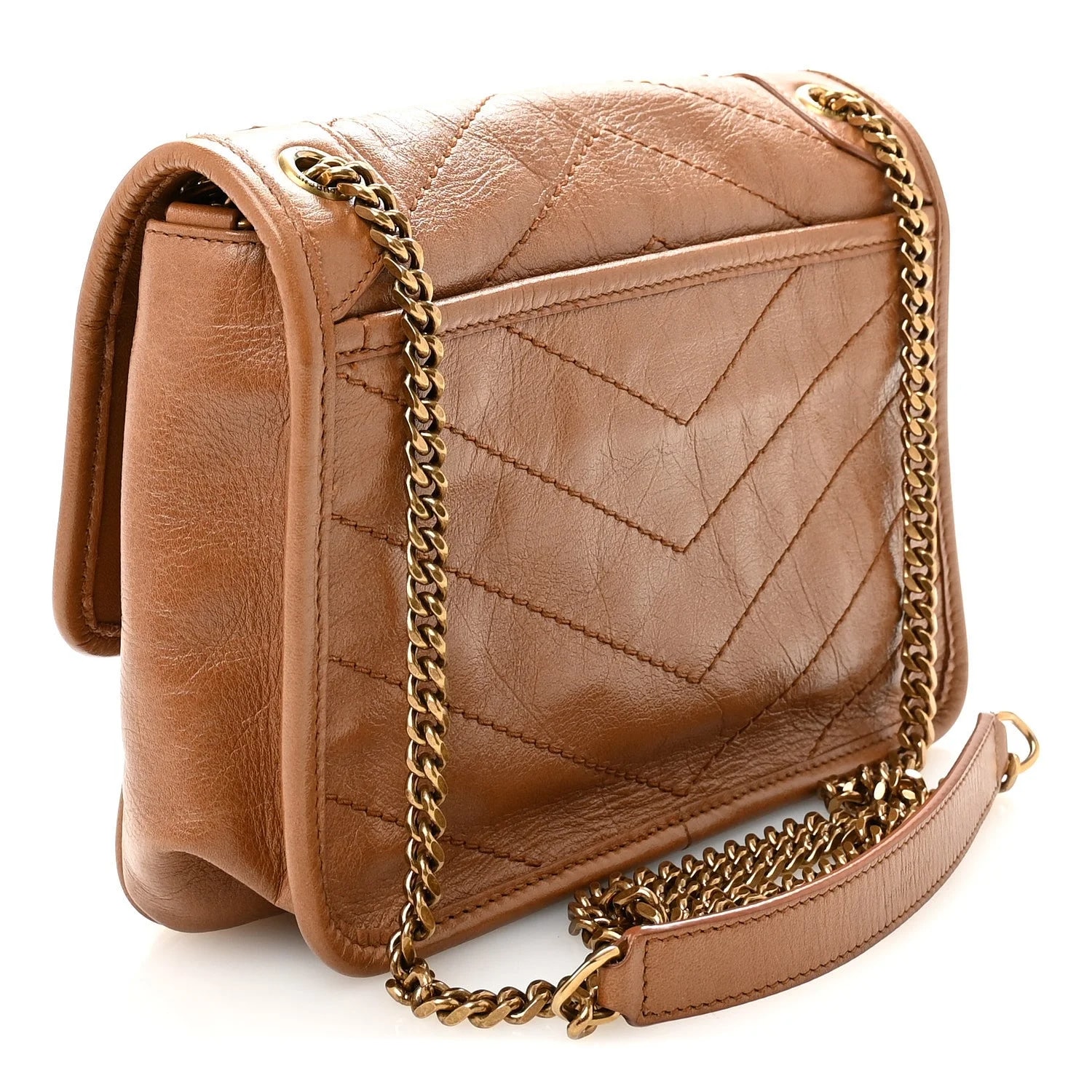 Crinkled Baby Niki Chain Satchel Light 3
