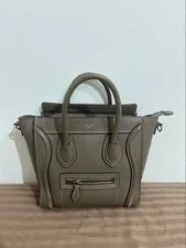 Celine Luggage Top Handle Front Pocket Auth 2