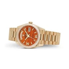 Rolex Day-Date 36 128398TBR Yellow Gold Carnelian Diamond Roman Numerals Dial 4