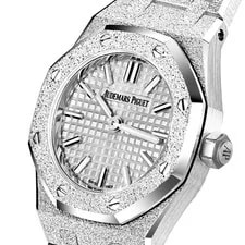 Audemars Piguet Royal Oak 23MM Silver Index Hour Markers Dial White Gold 3