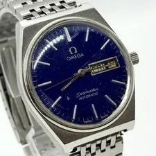 Omega — Omega Seamaster Silver Case Navy Dial Automatic Auth — Watch — resale