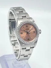 Rolex Oyster Perpetual 76080 24mm 3 6 9 Black Dial Diamond Bezel Box 2
