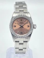 Rolex Oyster Perpetual 76080 24mm 3 6 9 Black Dial Diamond Bezel Box 4