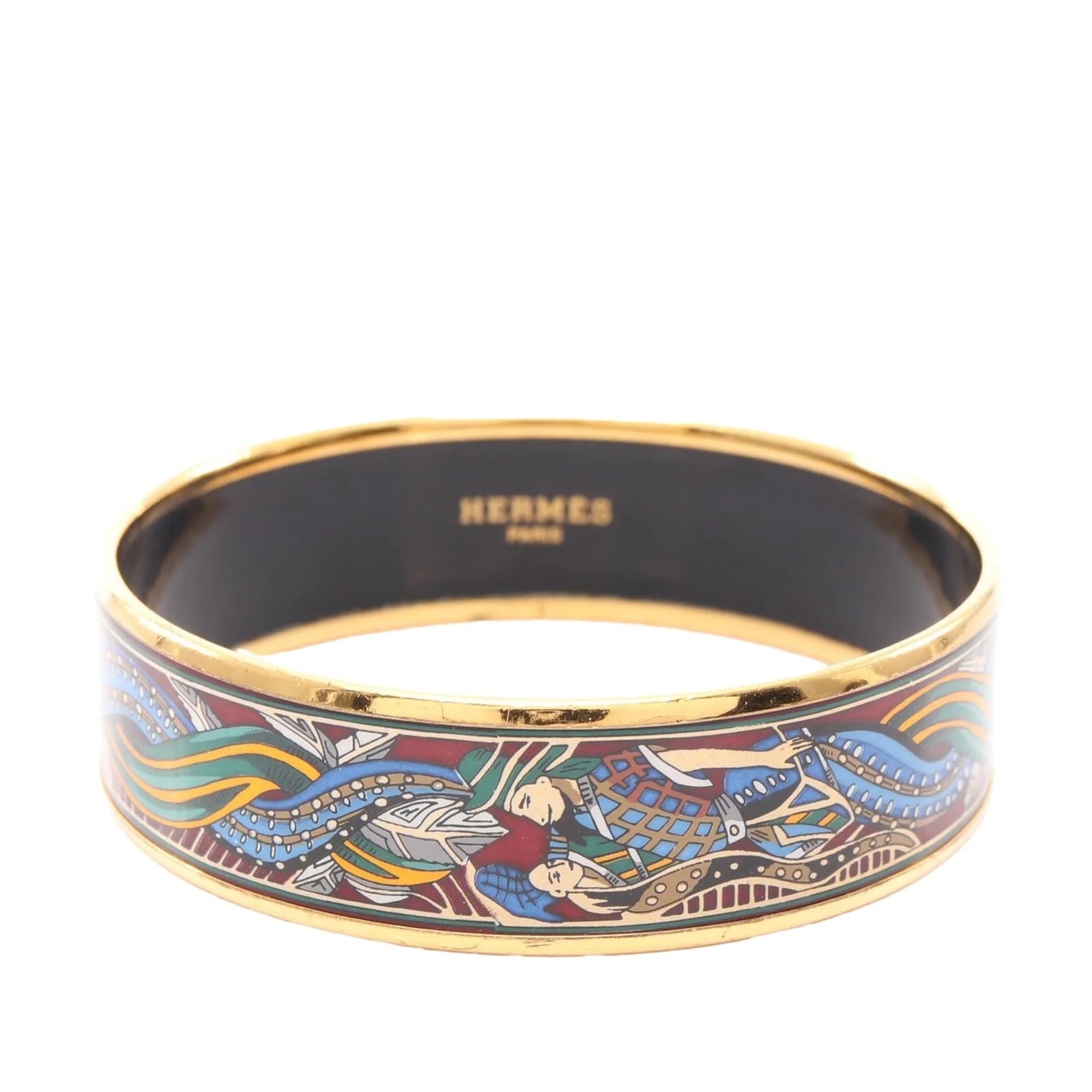 Hermès — Wide Mermaids Enamel Bangle 62 — Jewelry — resale
