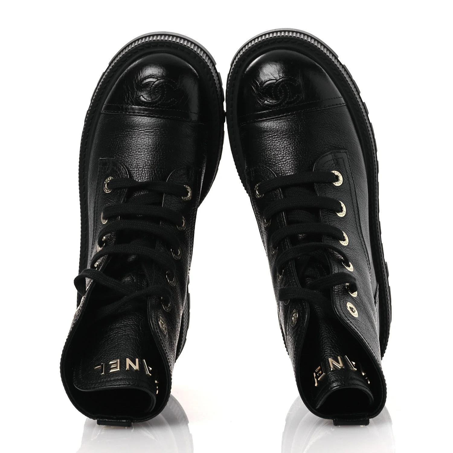 Grained Shiny CC Lace Up Combat 38.5 2