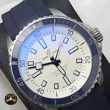 Breitling — Breitling Superocean 42MM a17375e71g1s1 White Dial Blue Rubber Band Steel — Watch — resale
