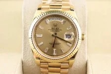 2018 Rolex Day-Date 228238 Champ Baguette Diamond 18kt President With Paper 40mm 2