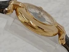 Cartier Vermeil Quartz 590002 Silver Case Leather Strap 4