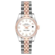 Rolex Datejust Steel Rose Gold White Diamond Dial 179171 2
