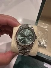 Rolex Datejust 126234 Green Dial Jubilee Bracelet With Fluted Bezel 2