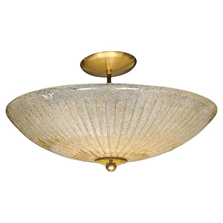 Barovier & Toso — Mid-Century Barovier Y Toso Hand-Blown Murano Glass W/ Gold Flecks — lighting — resale