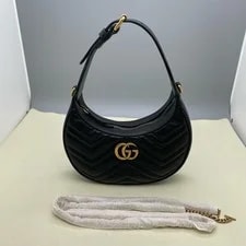 Gucci GG Marmont Half Moon Top Handle Chain Auth 2