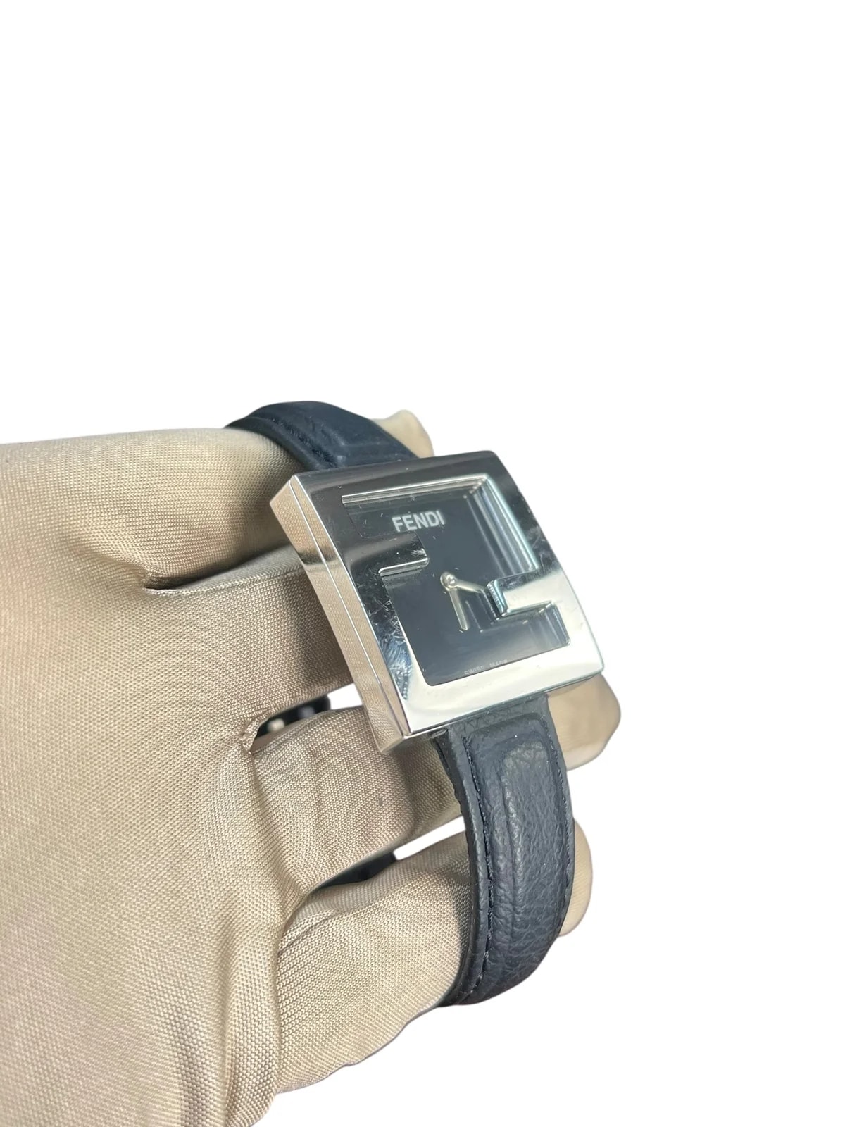 Fendi FF Black Dial Black Leather Strap 4