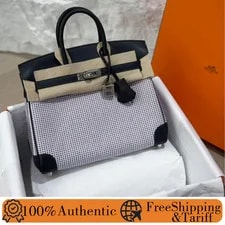 Noir — Hermes Birkin25 Quadrille/Swift - -Caban/ Palladium — Handbag — resale