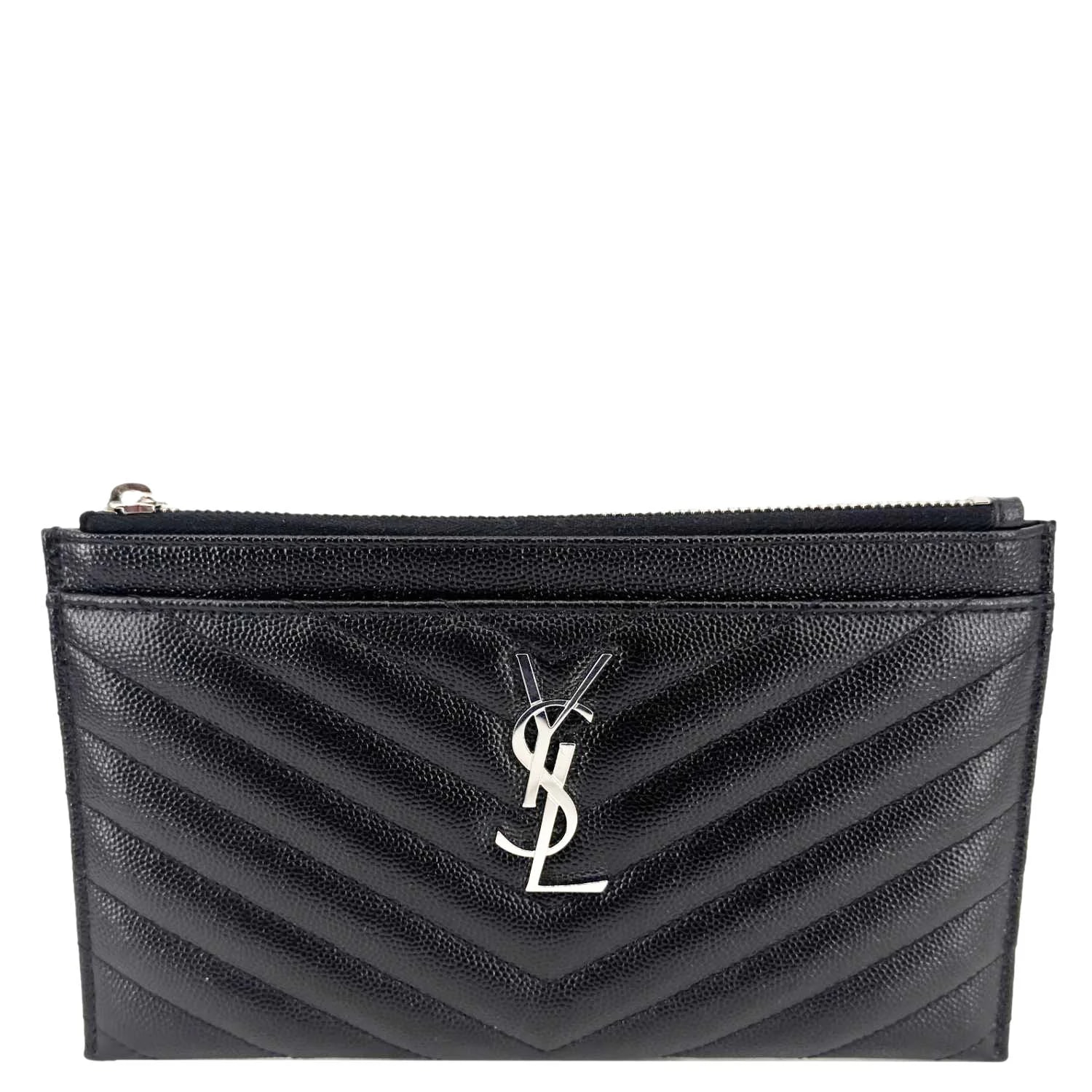 Yves Saint Laurent — Yves Saint Laurent Bill Grain de Poudre Chevron Zip — Handbag — deal