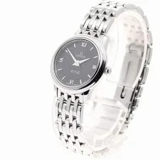 Omega DE Ville Prestige 424.10.24.60.01.001 24mm SS Black Dial Quartz #C1828 2