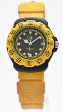 w/BOX [NearMINT] TAG Heuer Formula 1 380.513/1 Black Yellow Quartz #54 4