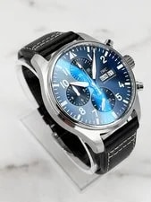 IWC Pilot Chronograph Steel Blue 43mm 2023 W/ Extended Warranty! IW378003 2