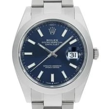 Rolex — Rolex Datejust 41 126300 Blue Bar 3 Rows Oyster Breath Random Number Second ... — Watch — resale