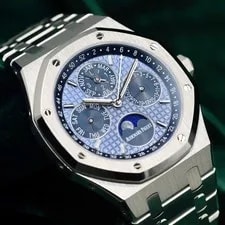 Audemars Piguet — Audemars Piguet Royal Oak Perpetual Calendar Blue Steel Full SET 26574ST — Watch — resale