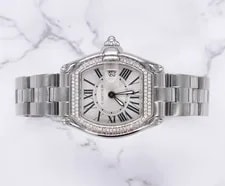 Cartier Roadster 31mm With White MOP Dial & VVS Diamond Bezel - Boxed 2