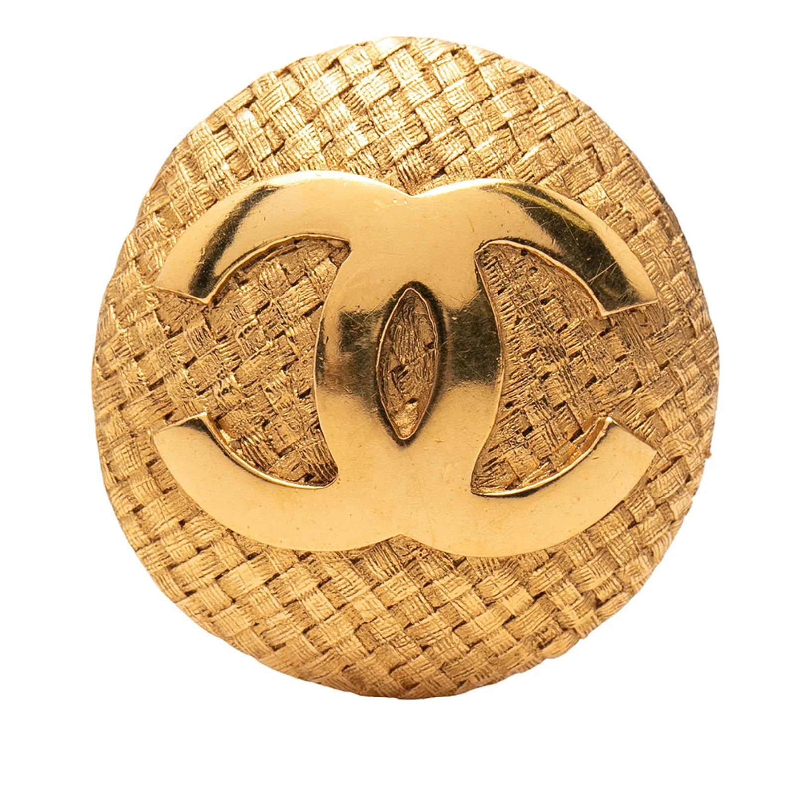 Chanel — CC Woven Round Brooch — Jewelry — resale