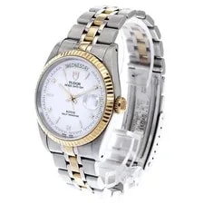 Tudor Prince Date 74033 YG 2 Tone Date White Dial Automatic Watch_942750 2