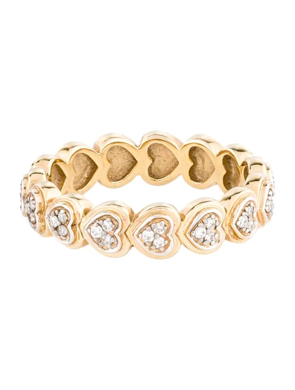 Three Stories — 14K Heart Eternity Band — Jewelry — resale