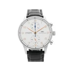 IWC — IWC Portuguese Chronograph Steel Auto 41mm Silver Dial Strap IW3714-01 — Watch — resale