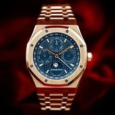 Audemars Piguet Royal Oak Perpetual Calendar Rose Gold Blue 26574OR.OO.1220OR.02 2
