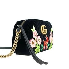 Gucci Excellent GG Marmont Authentic Bambi Flower Embroidery 2